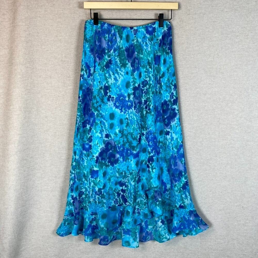 Vintage‎ K Studio Womens Y2K Fairy Maxi Skirt Size 10 Ruffled Preppy Cottagecore